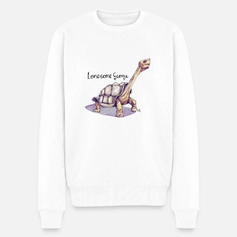 Lonesome George - Männer Premium Bio Pullover - Weiß