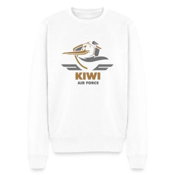 kiwi air force - Pull Premium bio Homme - blanc - Devant - Thijin (182cm)