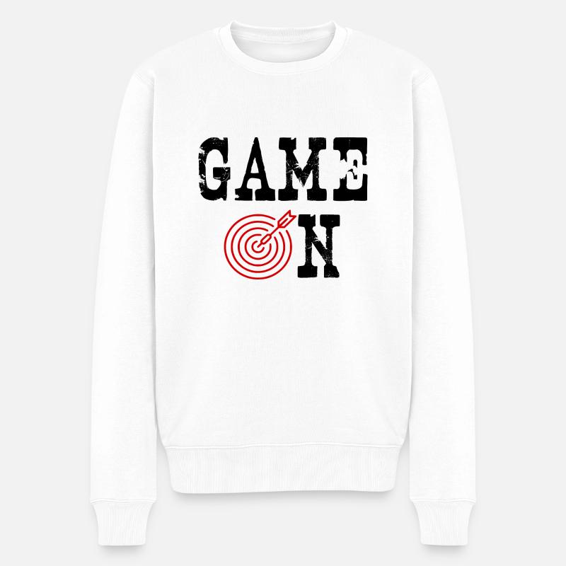 Jeu de fléchettes sur fléchettes Idée cadeau fléchettes - Pull Premium bio Homme - blanc