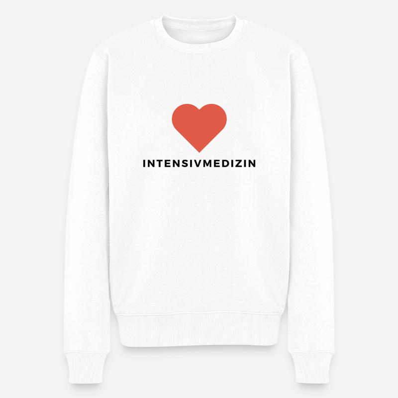 Wir lieben Intensivmedizin! - Männer Premium Bio Pullover - Weiß