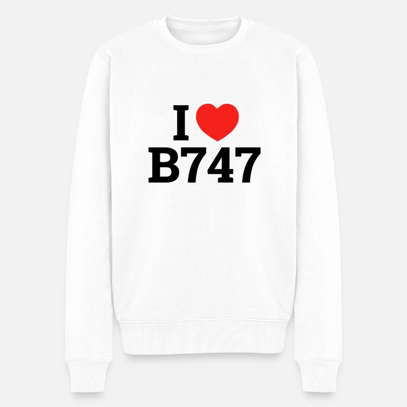 J’adore le B747 - Pull Premium bio Homme - blanc