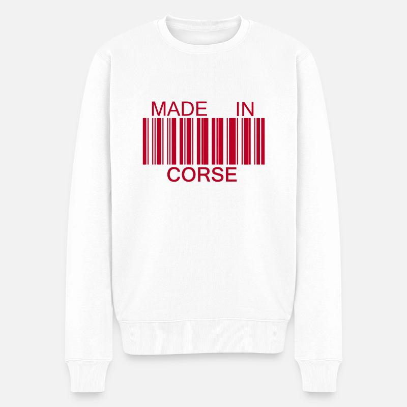Made in Korsika - Männer Premium Bio Pullover - Weiß