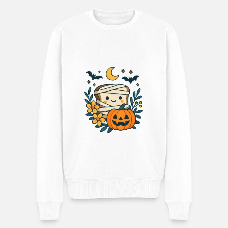 Halloween Toast Kostüm Geschenk - Männer Premium Bio Pullover - Weiß