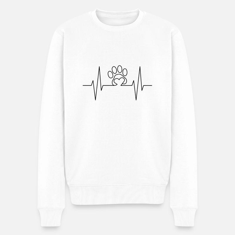 Hund - Männer Premium Bio Pullover - Weiß