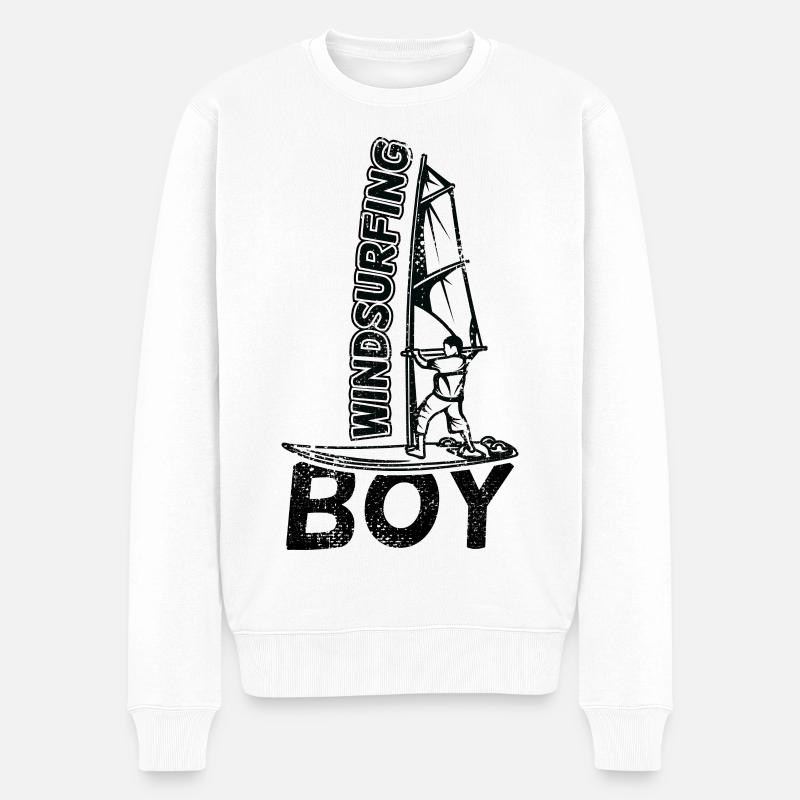 Windsurf Jungs - Männer Premium Bio Pullover - Weiß