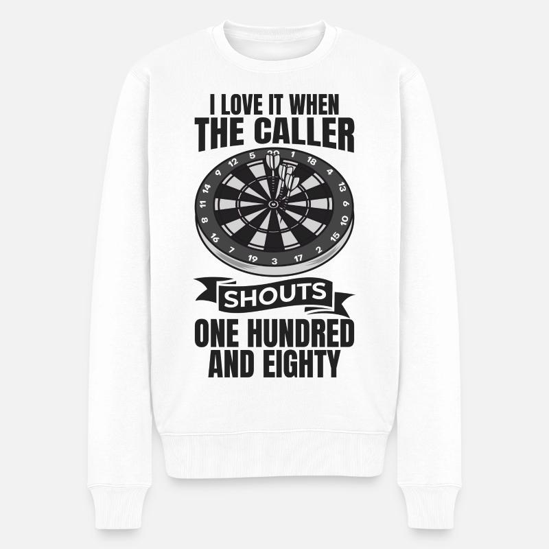 Dart Spruch - Männer Premium Bio Pullover - Weiß