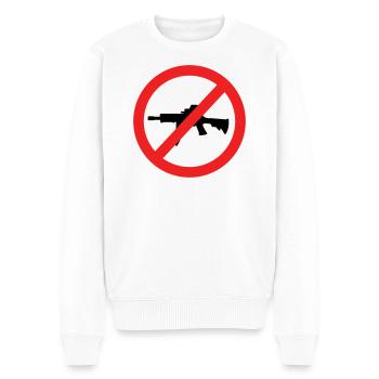 Paix - Pas de guerre - Mouvement pacifiste - Pull Premium bio Homme - blanc - Devant - Thijin (182cm)