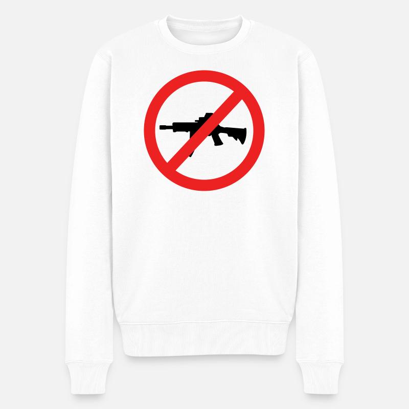 Frieden - Kein Krieg - Friedensbewegung - Männer Premium Bio Pullover - Weiß
