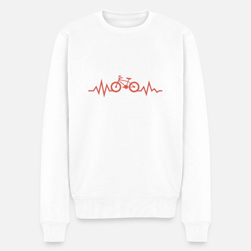 Fahrrad - Männer Premium Bio Pullover - Weiß