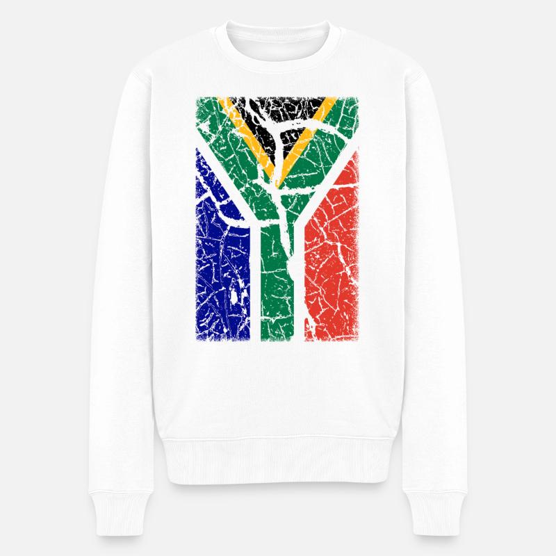 Südafrika - Männer Premium Bio Pullover - Weiß