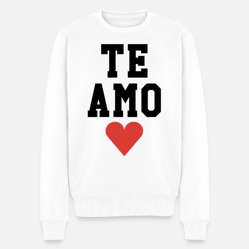Te Amo - Männer Premium Bio Pullover - Weiß