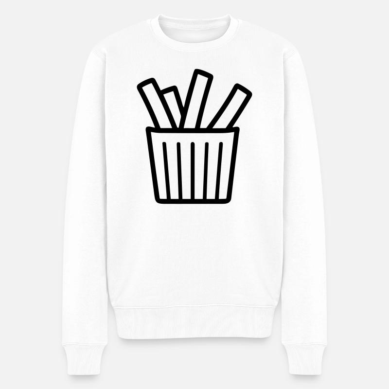 Pommes frites - Männer Premium Bio Pullover - Weiß
