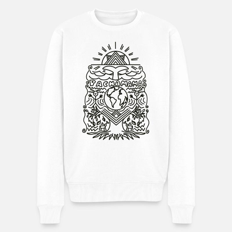 Pacha Mama Sauvez la planète - Pull Premium bio Homme - blanc