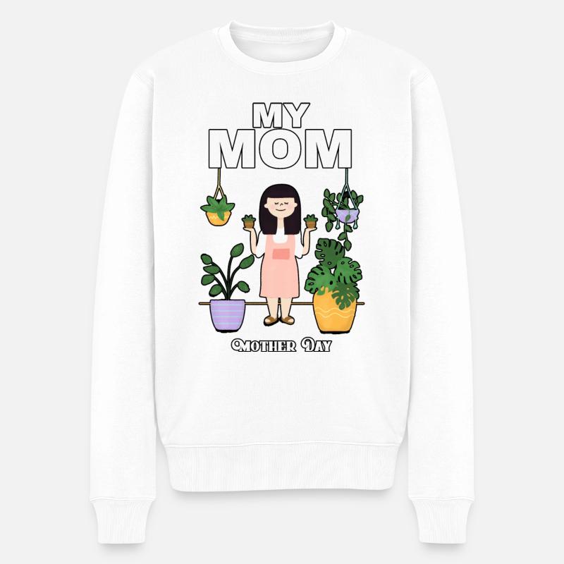 My mother lover Mother Day - Männer Premium Bio Pullover - Weiß