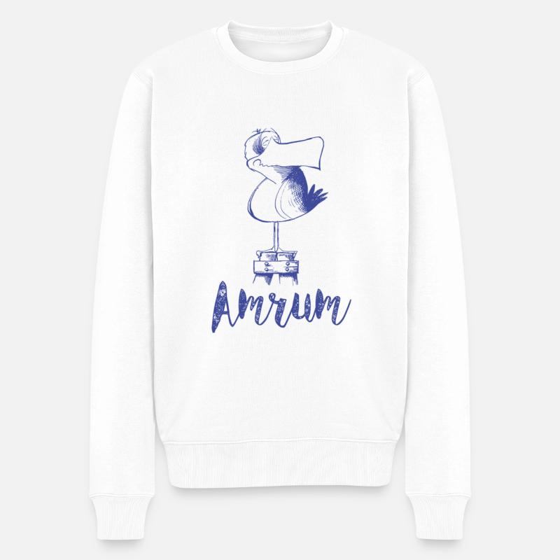 Amrum Moewe - Männer Premium Bio Pullover - Weiß