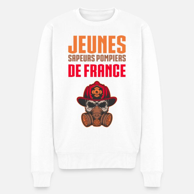Junge Feuerwehrleute aus Frankreich - Männer Premium Bio Pullover - Weiß
