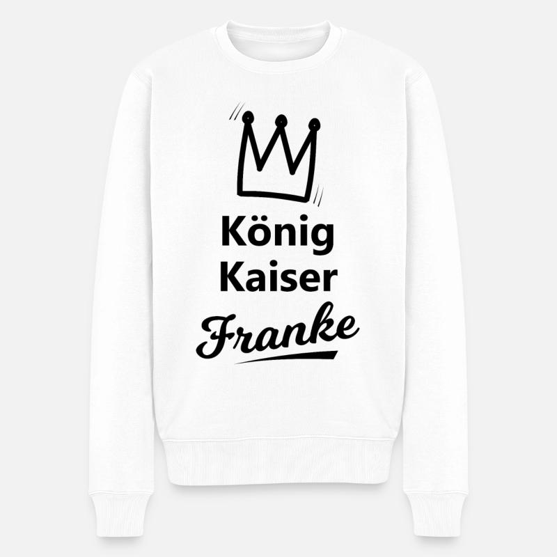 Der König der Franken - Männer Premium Bio Pullover - Weiß