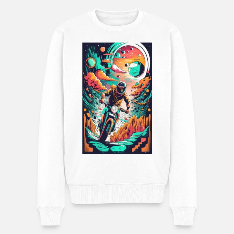 motorrad fantasy - Männer Premium Bio Pullover - Weiß