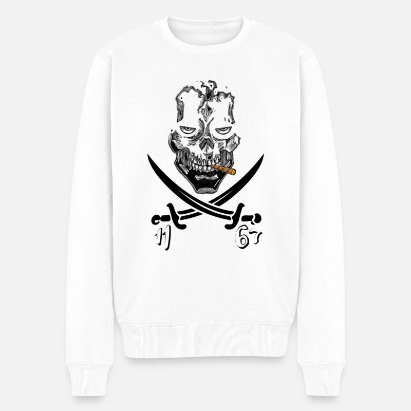 1167 - Männer Premium Bio Pullover - Weiß