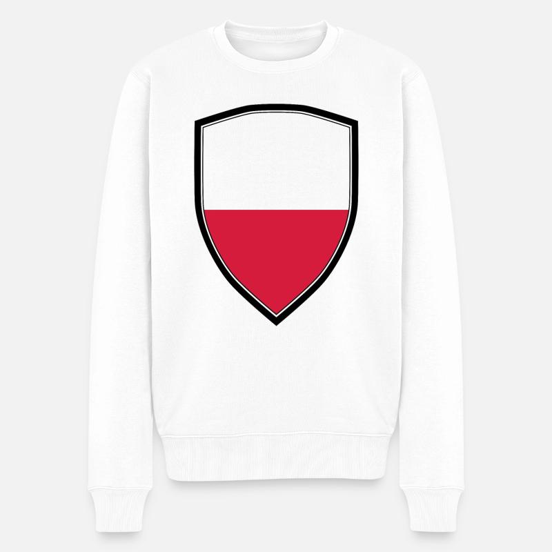 Drapeau de la Pologne - Pull Premium bio Homme - blanc
