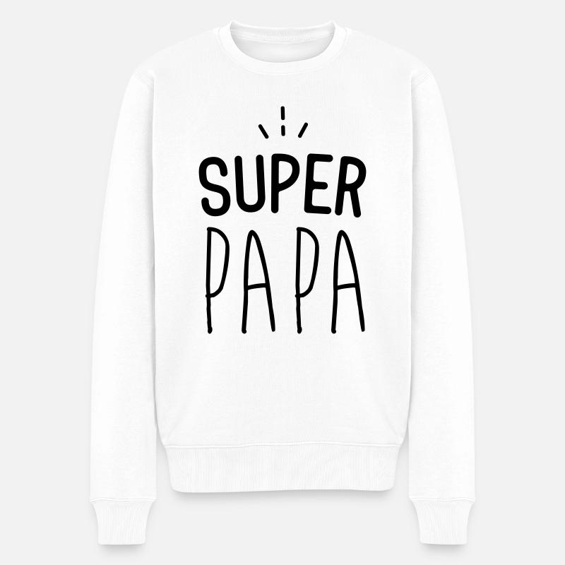 Super papa - Pull Premium bio Homme - blanc