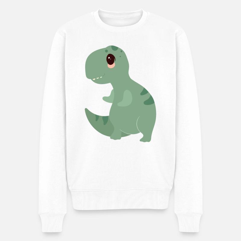 Süßer T-Rex - Männer Premium Bio Pullover - Weiß