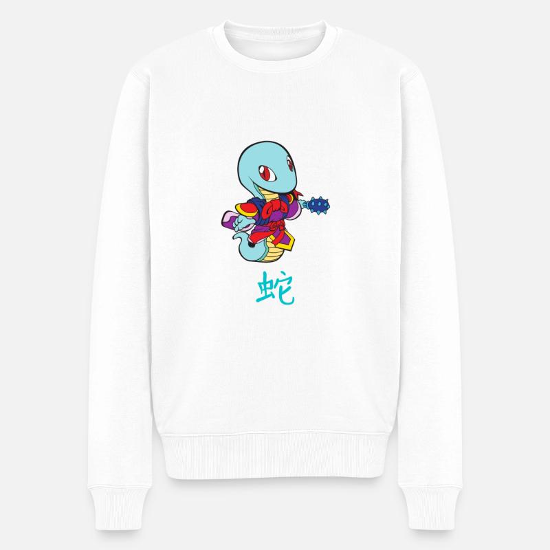 Chinesisches Sternzeichen: Schlange - Männer Premium Bio Pullover - Weiß