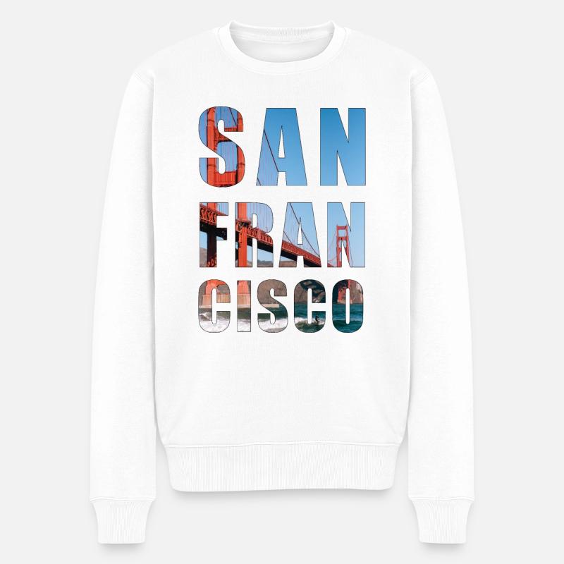 San Francisco - Traumstadt - Männer Premium Bio Pullover - Weiß
