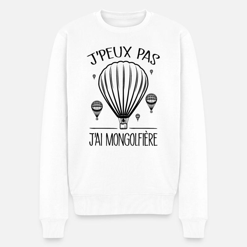 Je Peux Pas J'ai Mongolfière - Pull Premium bio Homme - blanc