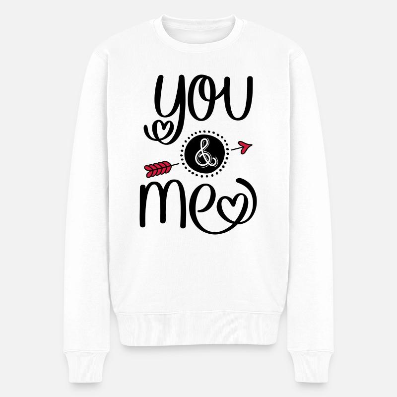 You and Me - Männer Premium Bio Pullover - Weiß