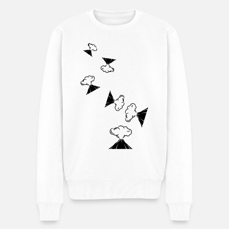 Vulkan icon symbol - Männer Premium Bio Pullover - Weiß