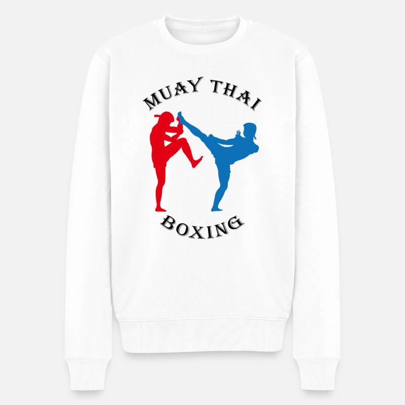 Muay Thai Boxing - Männer Premium Bio Pullover - Weiß