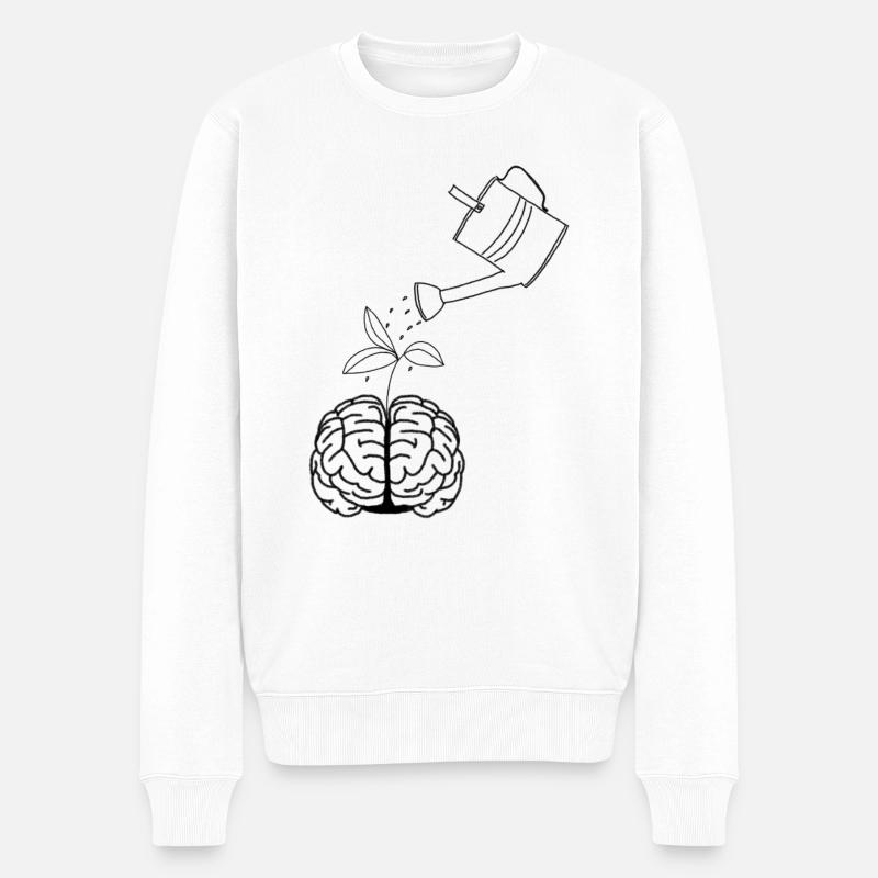 Wachsende Gedanken - Männer Premium Bio Pullover - Weiß