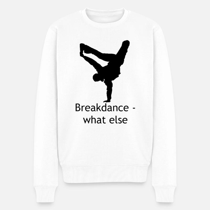 Breakdance - Männer Premium Bio Pullover - Weiß
