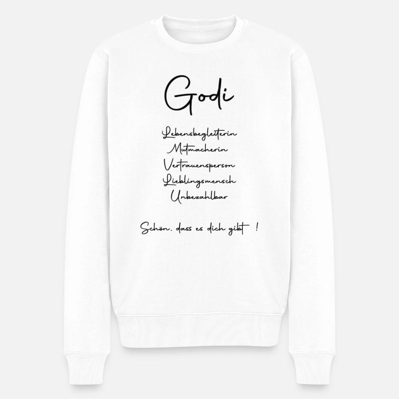 Godi Spruch - Männer Premium Bio Pullover - Weiß
