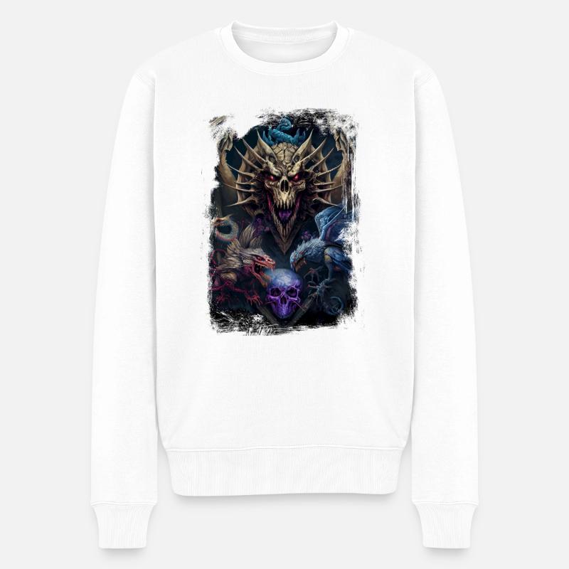 Drachen - Männer Premium Bio Pullover - Weiß