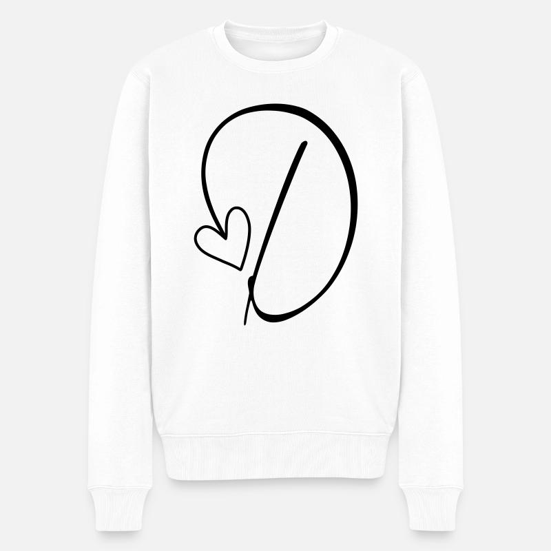Lettre D Lettre D Calligraphie - Pull Premium bio Homme - blanc