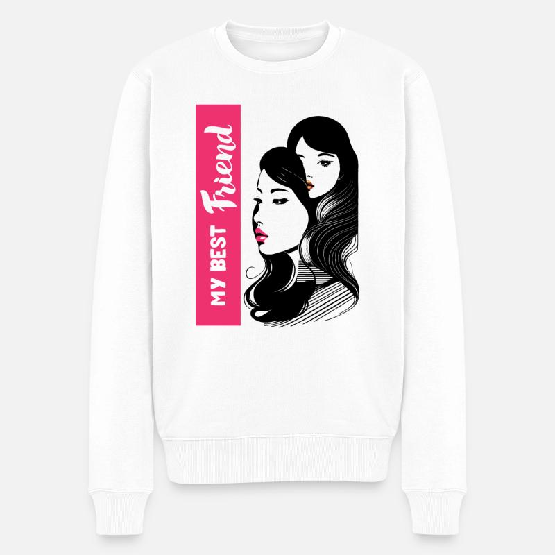 MEINE BESTEN FREUNDE - Männer Premium Bio Pullover - Weiß