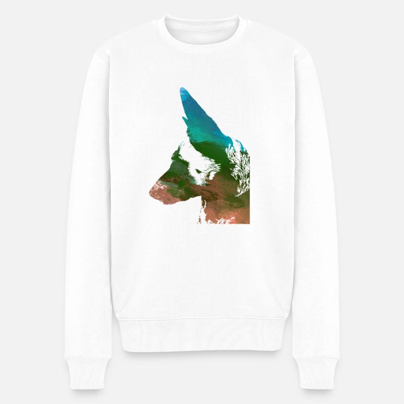 malinois,schäferhund,hund,graffiti - Männer Premium Bio Pullover - Weiß