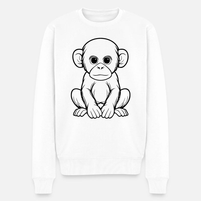 Monkey Monkey Monkey Face Jungle - Men's Premium Organic Jumper - white