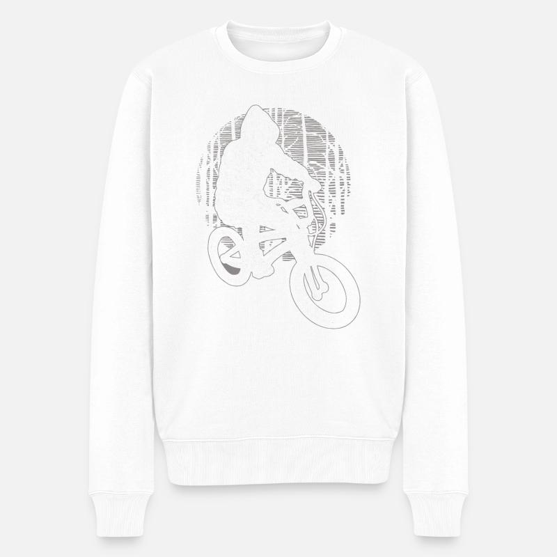 Fahrrad - Männer Premium Bio Pullover - Weiß