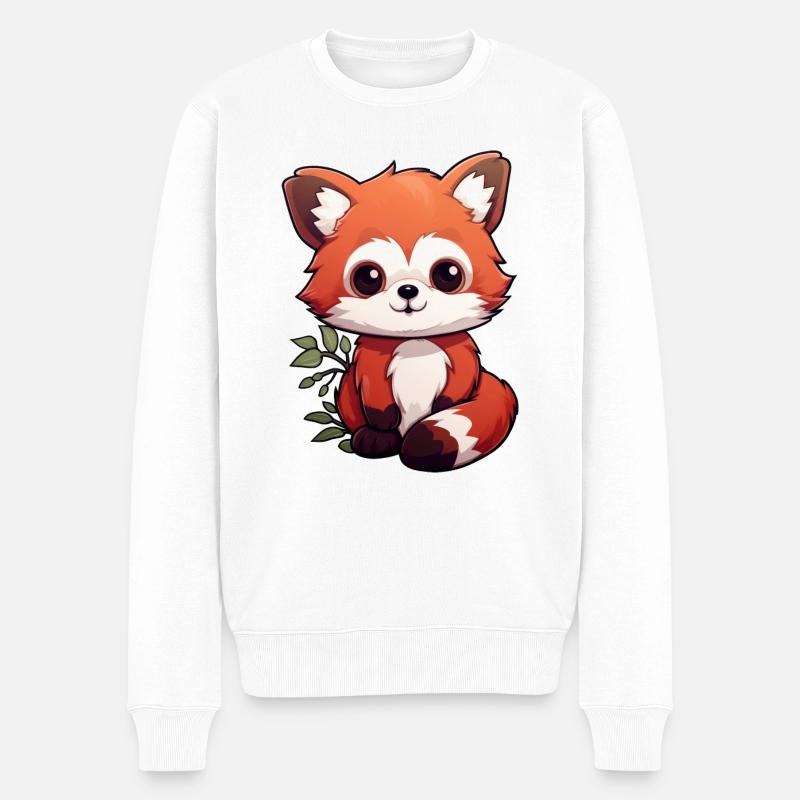 Roter Panda kleiner Panda - Männer Premium Bio Pullover - Weiß