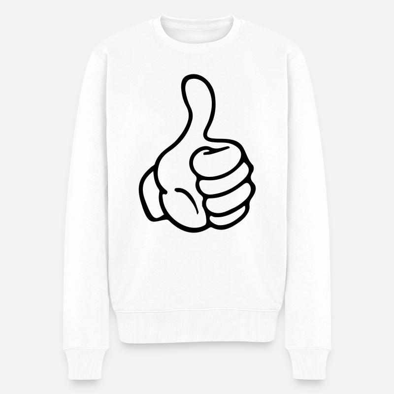 main pouce comme bande dessinée - Pull Premium bio Homme - blanc