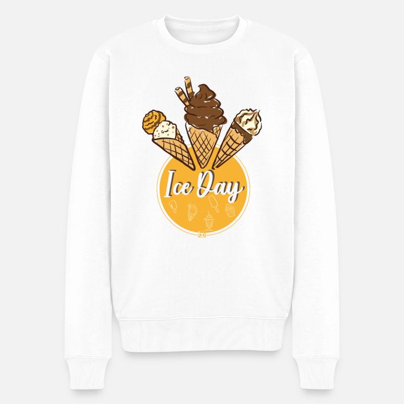 Ice Day / Eis Bo-Grafik - Männer Premium Bio Pullover - Weiß