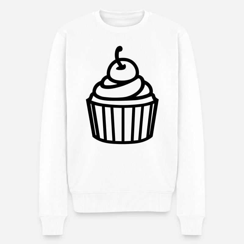 Cupcake - Männer Premium Bio Pullover - Weiß