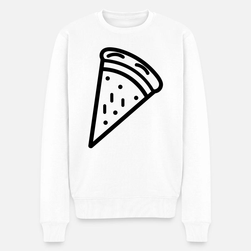 Pizzastück - Männer Premium Bio Pullover - Weiß