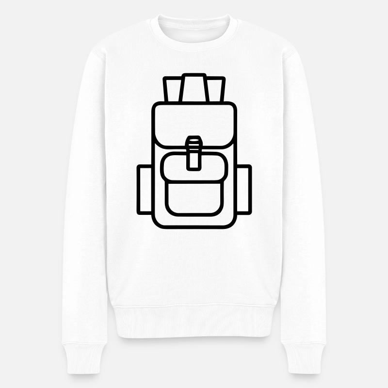 Rucksack - Männer Premium Bio Pullover - Weiß