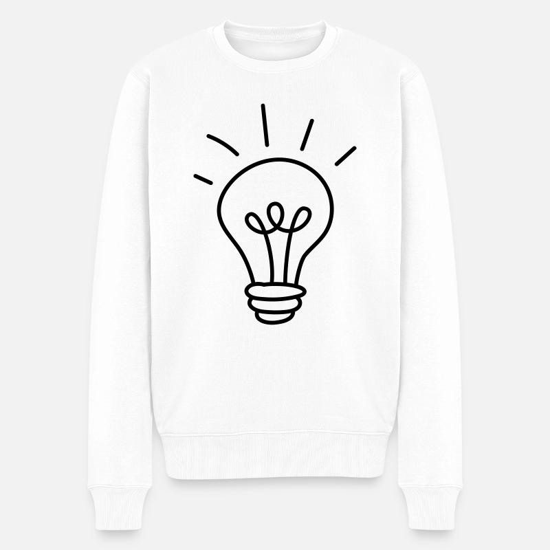 Gluehbirne - Männer Premium Bio Pullover - Weiß