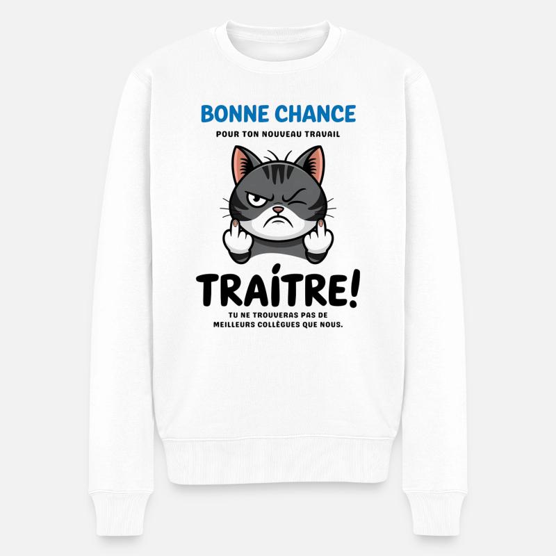 Adieu Traître Collègue - Pull Premium bio Homme - blanc