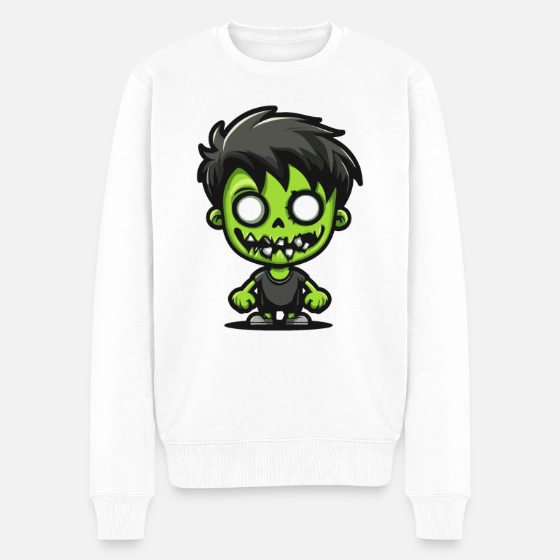 Zombie Halloween Comic - Männer Premium Bio Pullover - Weiß